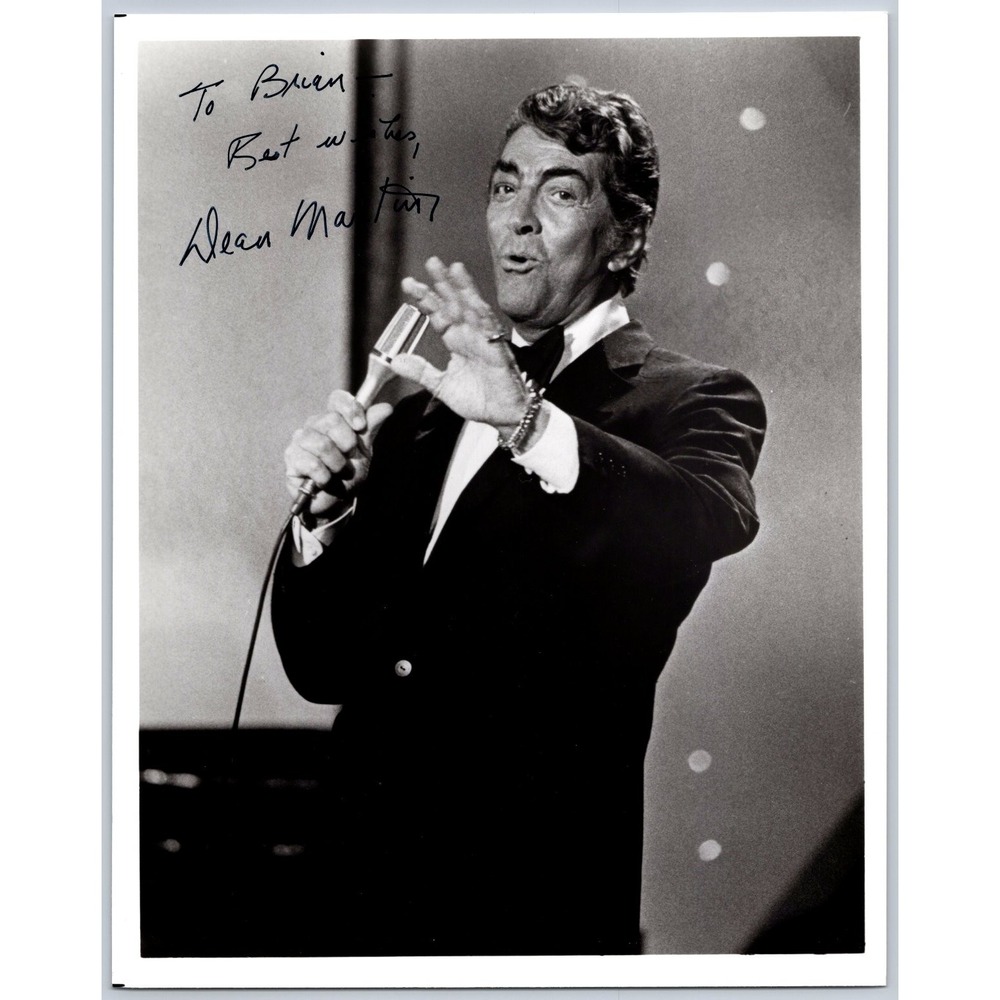 Dean Martin Signed Autograph Photo Inscribed To Brian Singer Actor 8x10 Vintage